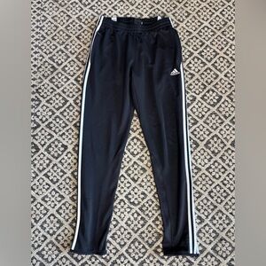 Adidas Women's Black Joggers with White Stripes